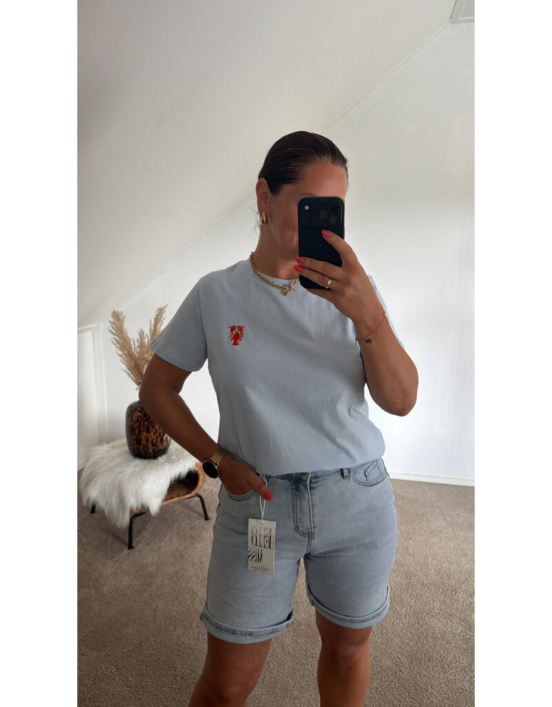 DANA FLOREA T-shirt Lobster Lichtblauw