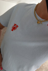 DANA FLOREA T-shirt Lobster Lichtblauw