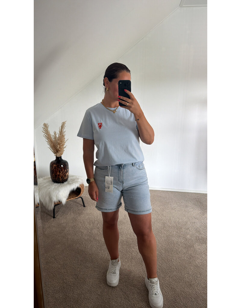 DANA FLOREA T-shirt Lobster Lichtblauw