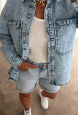 DANA FLOREA Denim Blouse met glitter studs