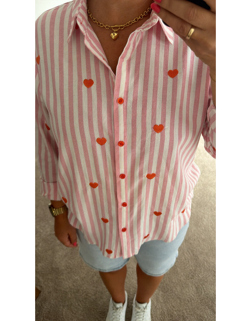 DANA FLOREA Blouse Grace roze/oranje