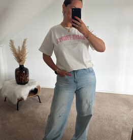 DANA FLOREA T-shirt Saint-Tropez Beige/Roze