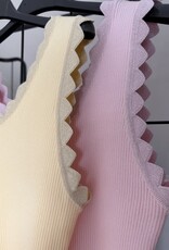 DANA FLOREA Top Met Schulprand Lichtroze