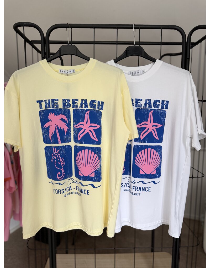 DANA FLOREA T-shirt The Beach Geel