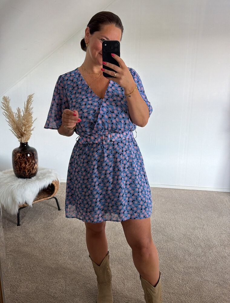 DANA FLOREA Jurk Lois Blauw/Roze