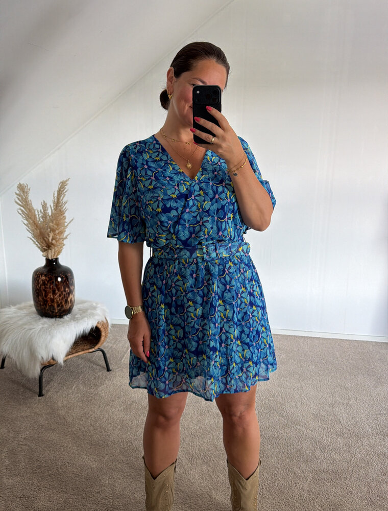 DANA FLOREA Jurk Daisy Blauw