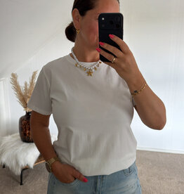 DANA FLOREA Basic T-shirt Wit