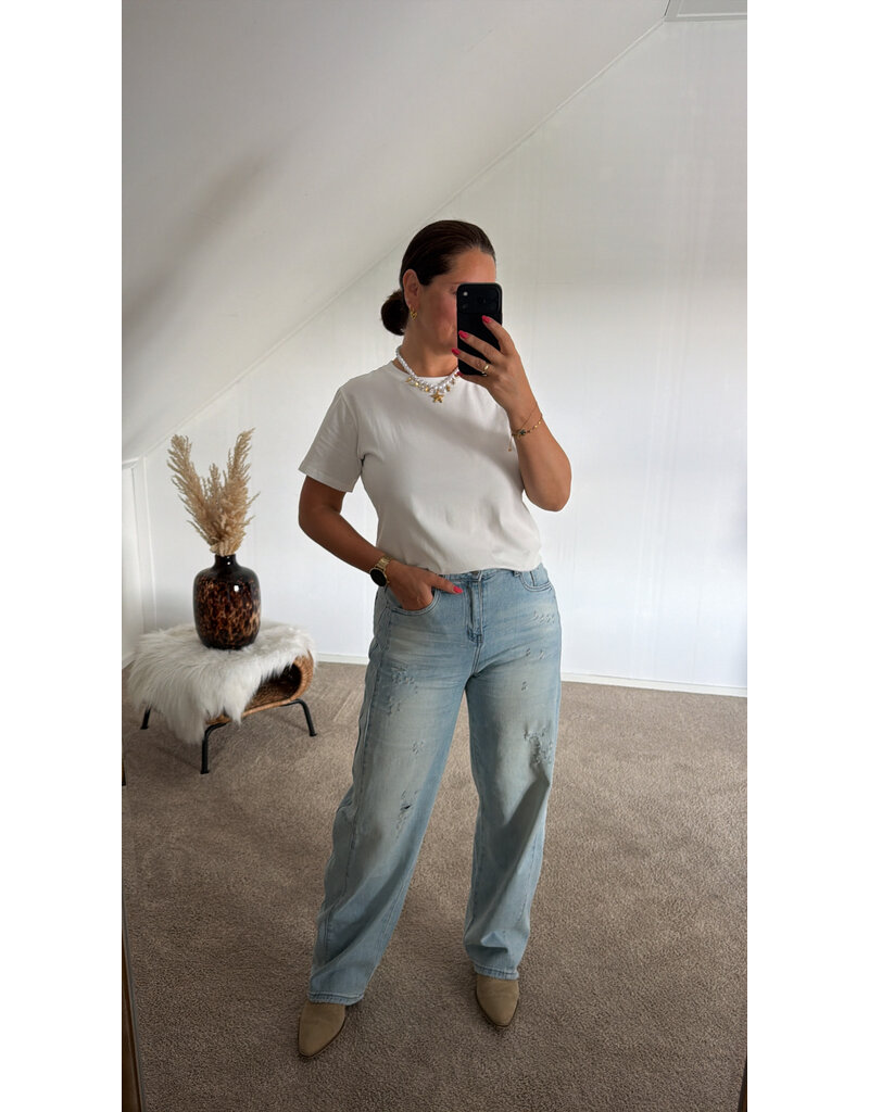 DANA FLOREA Basic T-shirt Wit