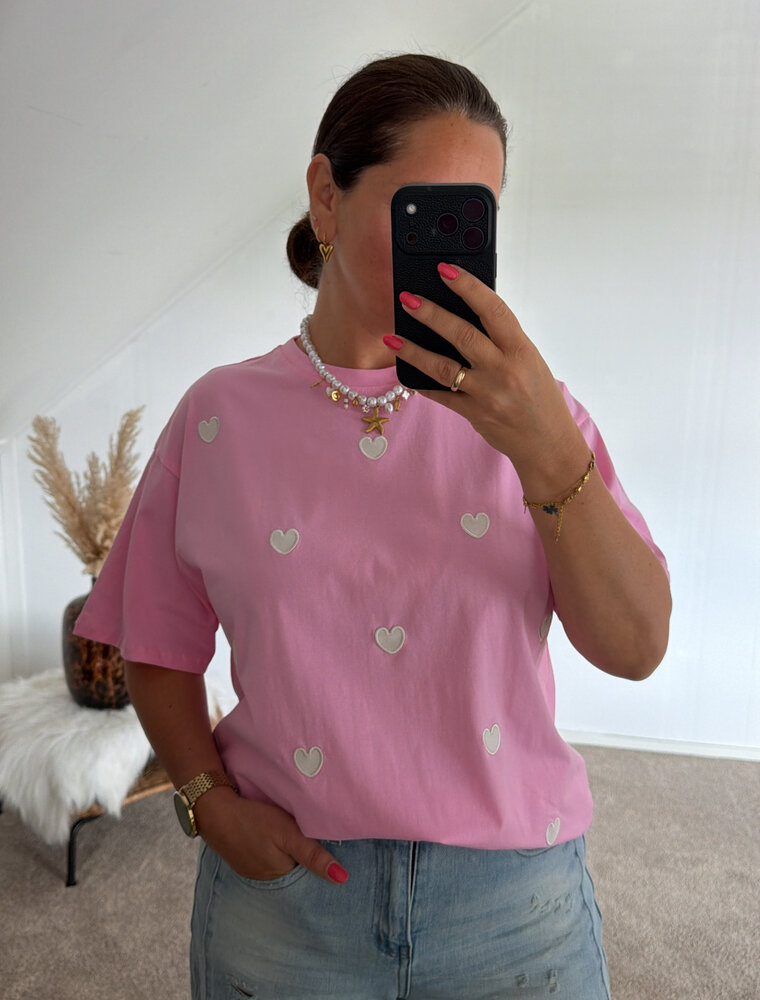 DANA FLOREA T-shirt met Hartjes