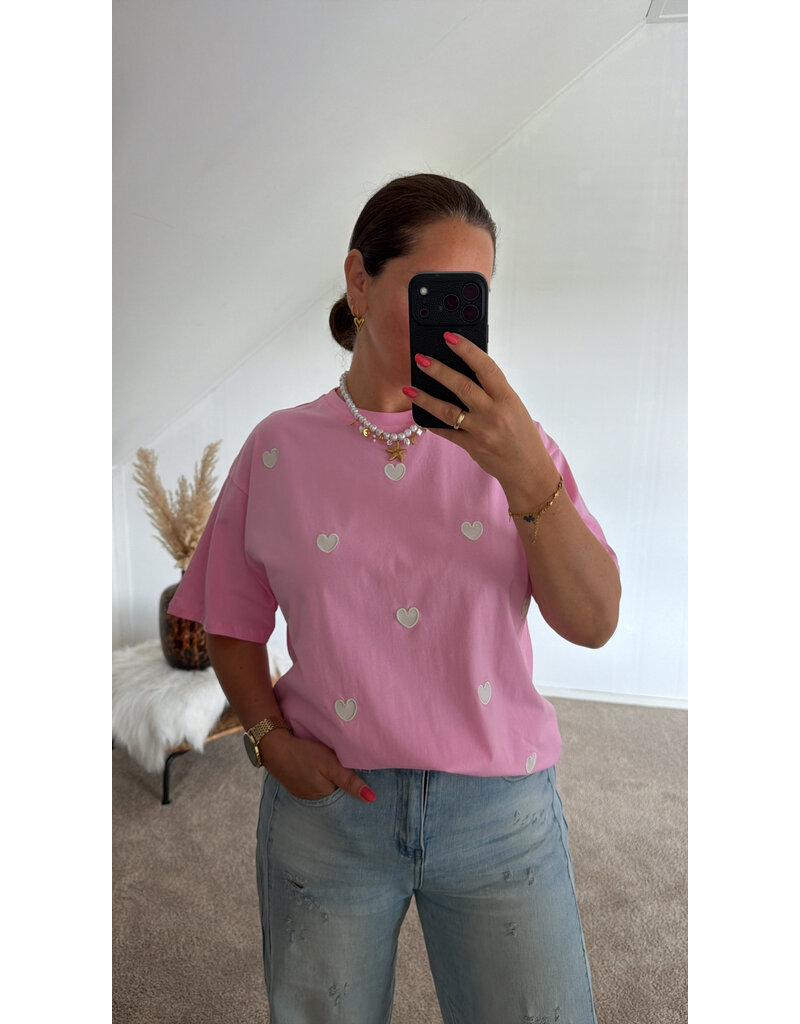 DANA FLOREA T-shirt met Hartjes