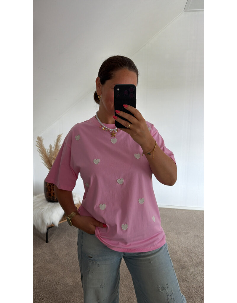 DANA FLOREA T-shirt met Hartjes