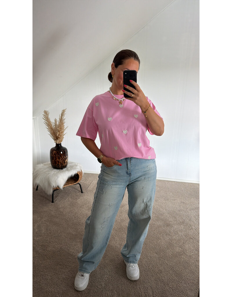 DANA FLOREA T-shirt met Hartjes