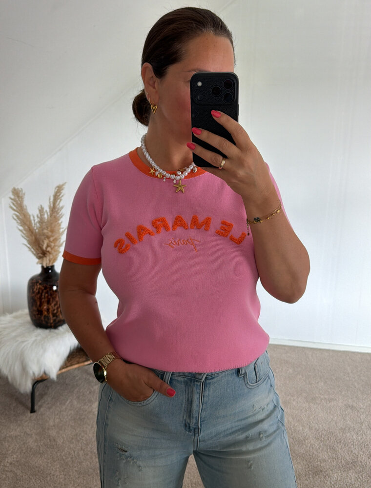 DANA FLOREA Top Le Marais Fuchsia/Oranje