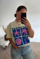 DANA FLOREA T-shirt The Beach Geel