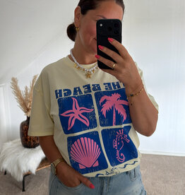 DANA FLOREA T-shirt The Beach Geel