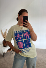 DANA FLOREA T-shirt The Beach Geel
