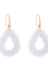 DANA FLOREA Strass Oorbellen White