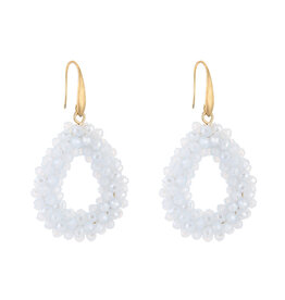 DANA FLOREA Strass Oorbellen White