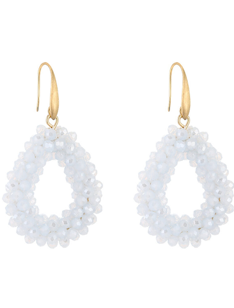 DANA FLOREA Strass Oorbellen White