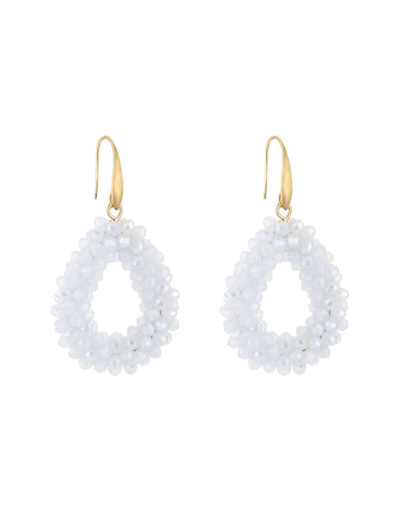 DANA FLOREA Strass Oorbellen White
