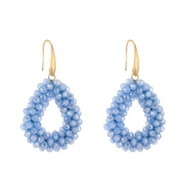 DANA FLOREA Strass Oorbellen Jeans Blue