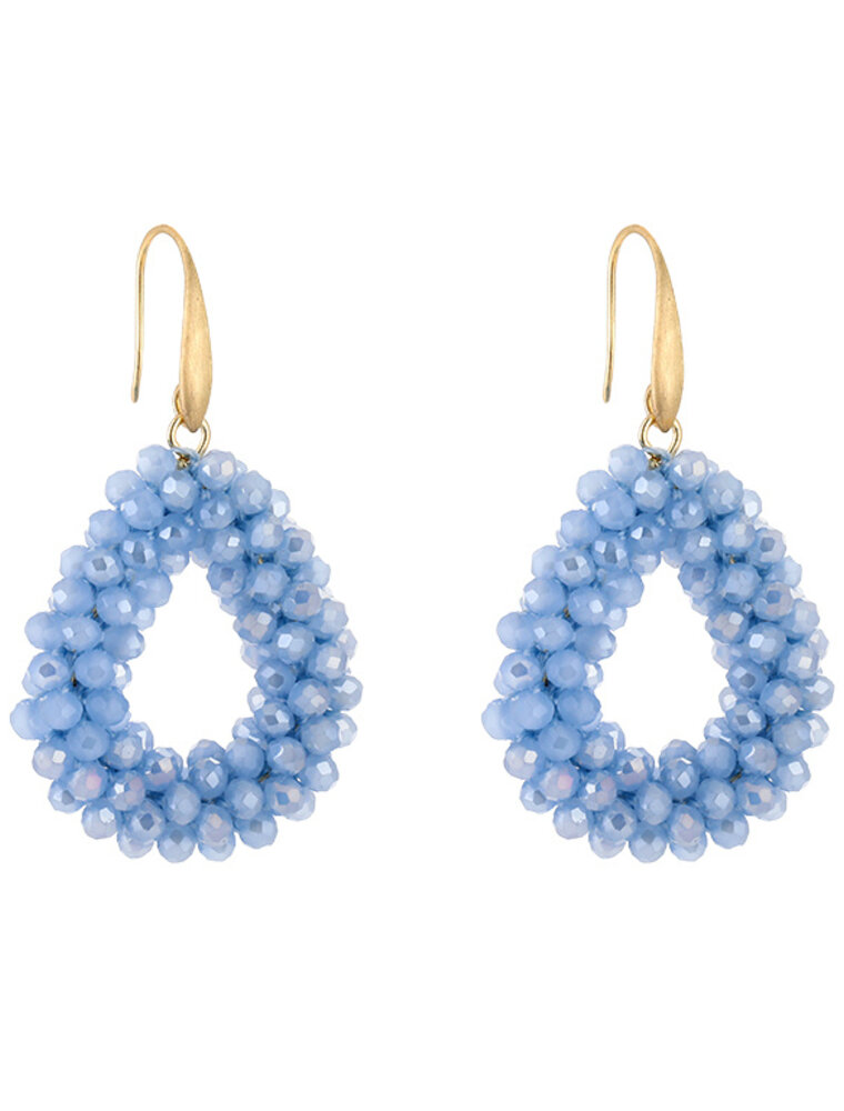 DANA FLOREA Strass Oorbellen Jeans Blue