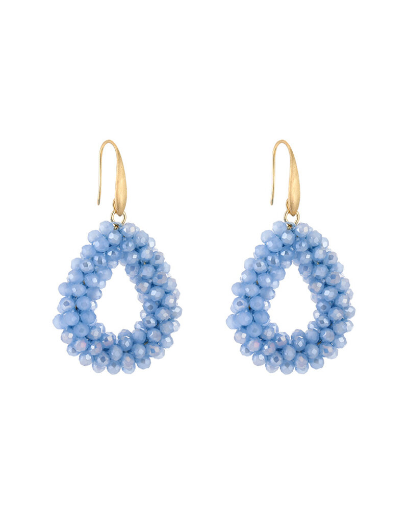 DANA FLOREA Strass Oorbellen Jeans  Blue