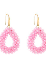 DANA FLOREA Strass Oorbellen Pink