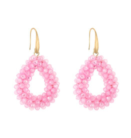 DANA FLOREA Strass Oorbellen Pink
