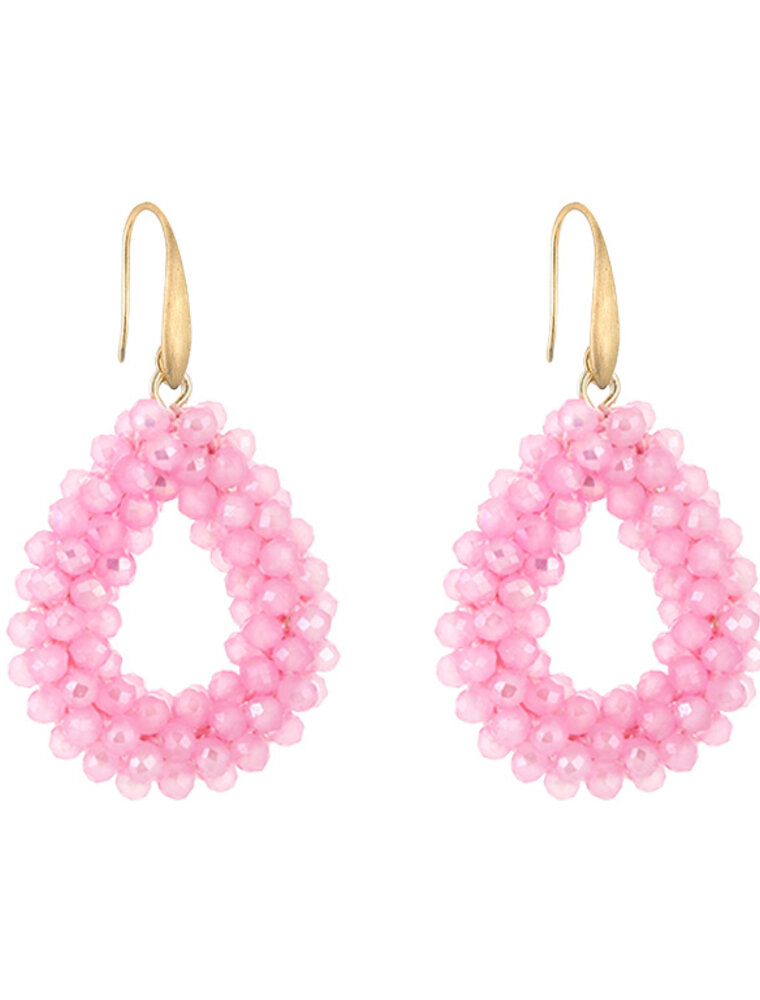 DANA FLOREA Strass Oorbellen Pink