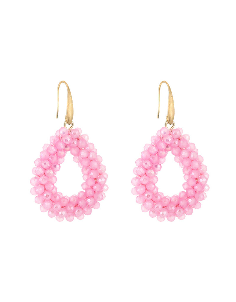 DANA FLOREA Strass Oorbellen Pink