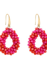DANA FLOREA Strass Oorbellen Orange Mix