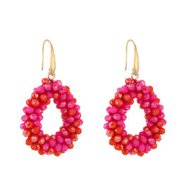 DANA FLOREA Strass Oorbellen Orange Mix
