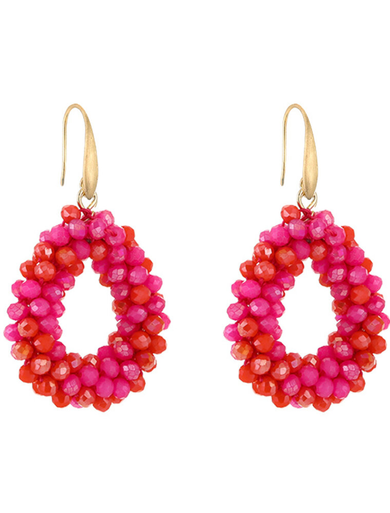 DANA FLOREA Strass Oorbellen Orange Mix