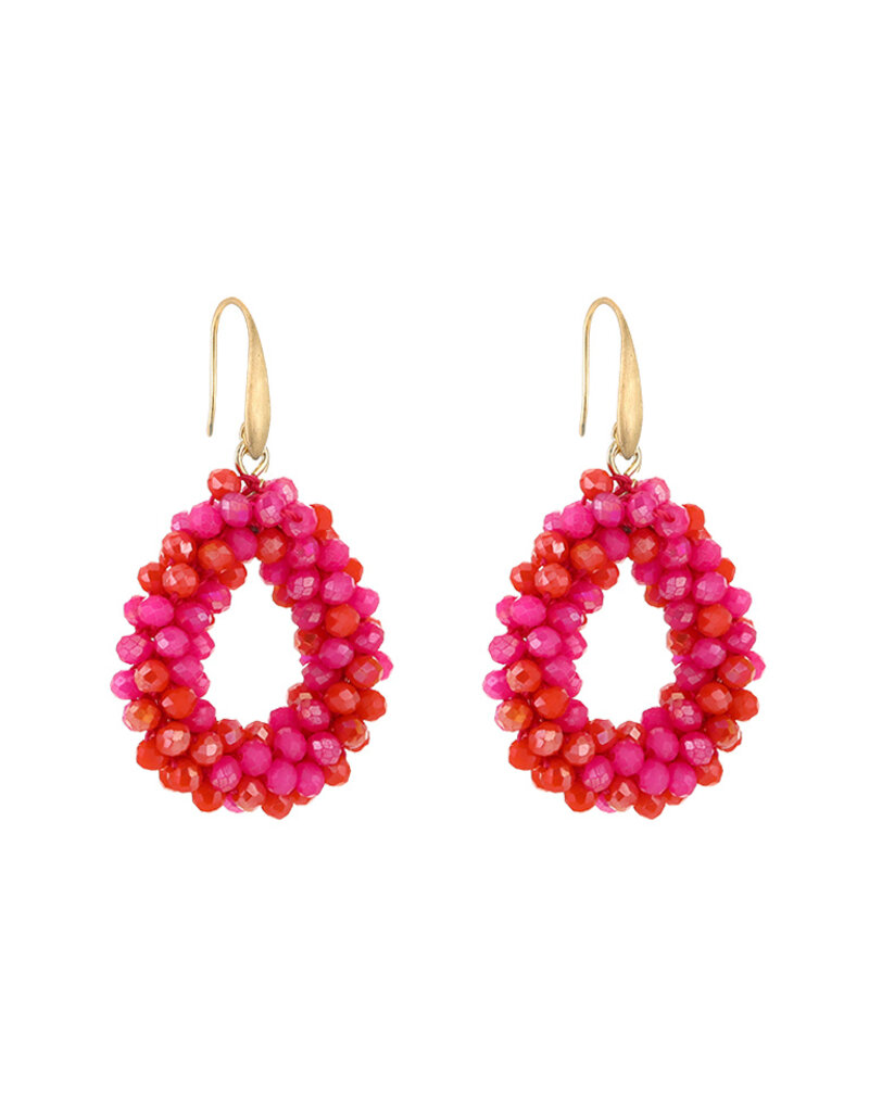 DANA FLOREA Strass Oorbellen Orange Mix