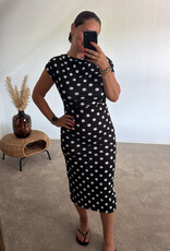 DANA FLOREA Jurk Kylie Dots Zwart/Wit