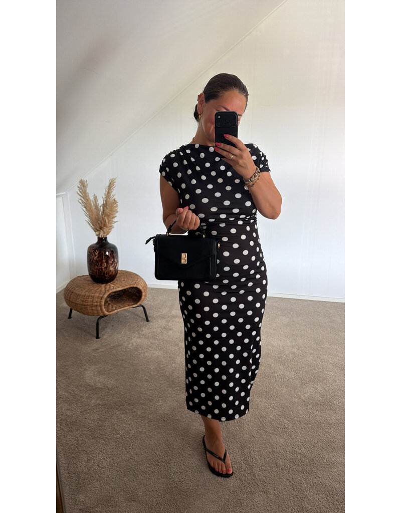 DANA FLOREA Jurk Kylie Dots Zwart/Wit