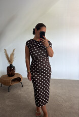 DANA FLOREA Jurk Kylie Dots Bruin/Wit