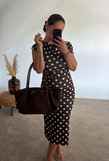 DANA FLOREA Jurk Kylie Dots Bruin/Wit