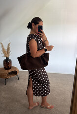 DANA FLOREA Jurk Kylie Dots Bruin/Wit