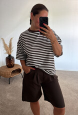 DANA FLOREA T-shirt Stripes Chelsea Bruin/Wit