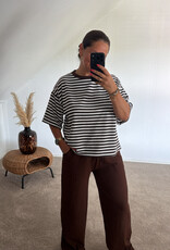 DANA FLOREA T-shirt Stripes Chelsea Bruin/Wit