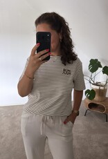 DANA FLOREA T-shirt Bon Jour Crème/Bruin