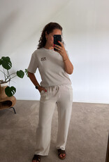 DANA FLOREA T-shirt Bon Jour Crème/Bruin
