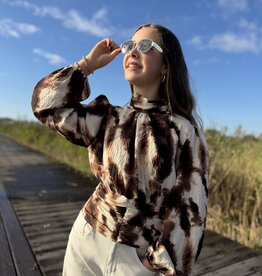 DANA FLOREA Top Kendra Bruin/Beige