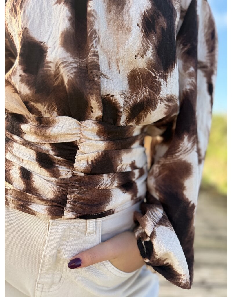 DANA FLOREA Top Kendra Bruin/Beige