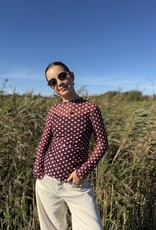 DANA FLOREA Mesh Top Bordeaux