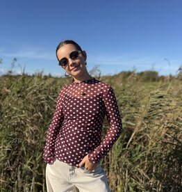 DANA FLOREA Mesh Top Bordeaux