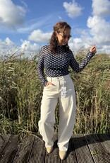 DANA FLOREA Mesh Top Dots Blauw