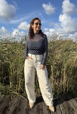 DANA FLOREA Mesh Top Dots Blauw